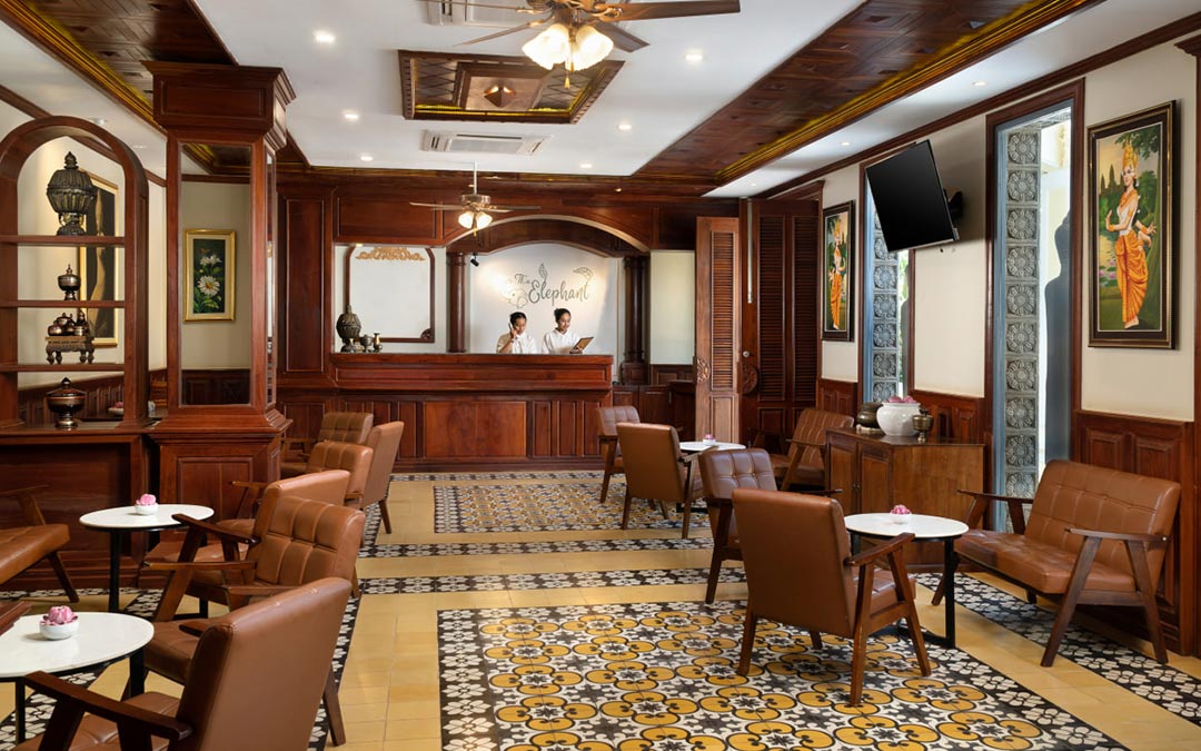 The Elephant Hotel in Siem Reap town is located behind Angkor High School