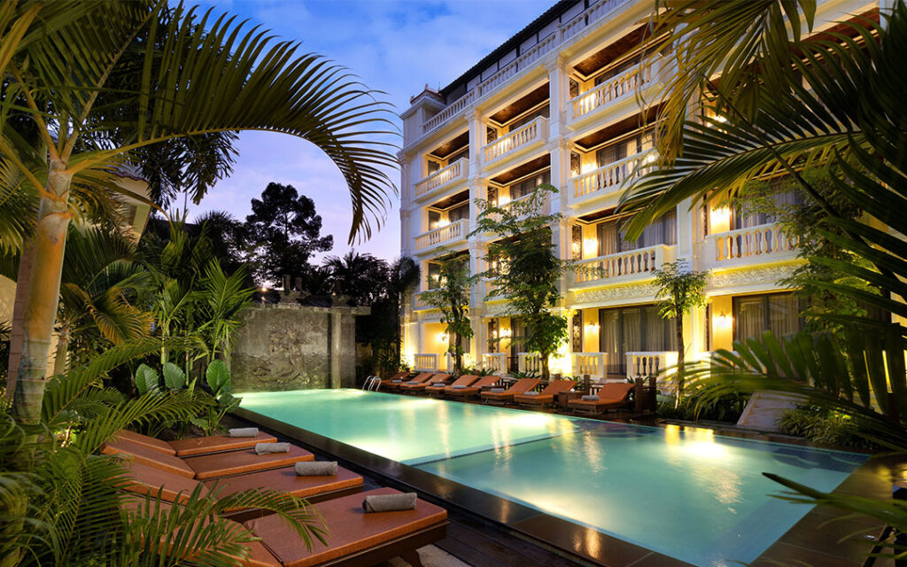 The Elephant Hotel in Siem Reap town is located behind Angkor High School