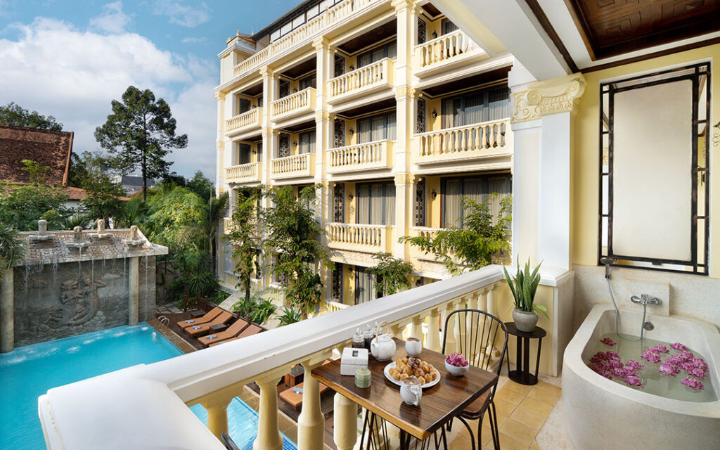The Elephant Hotel in Siem Reap town is located behind Angkor High School