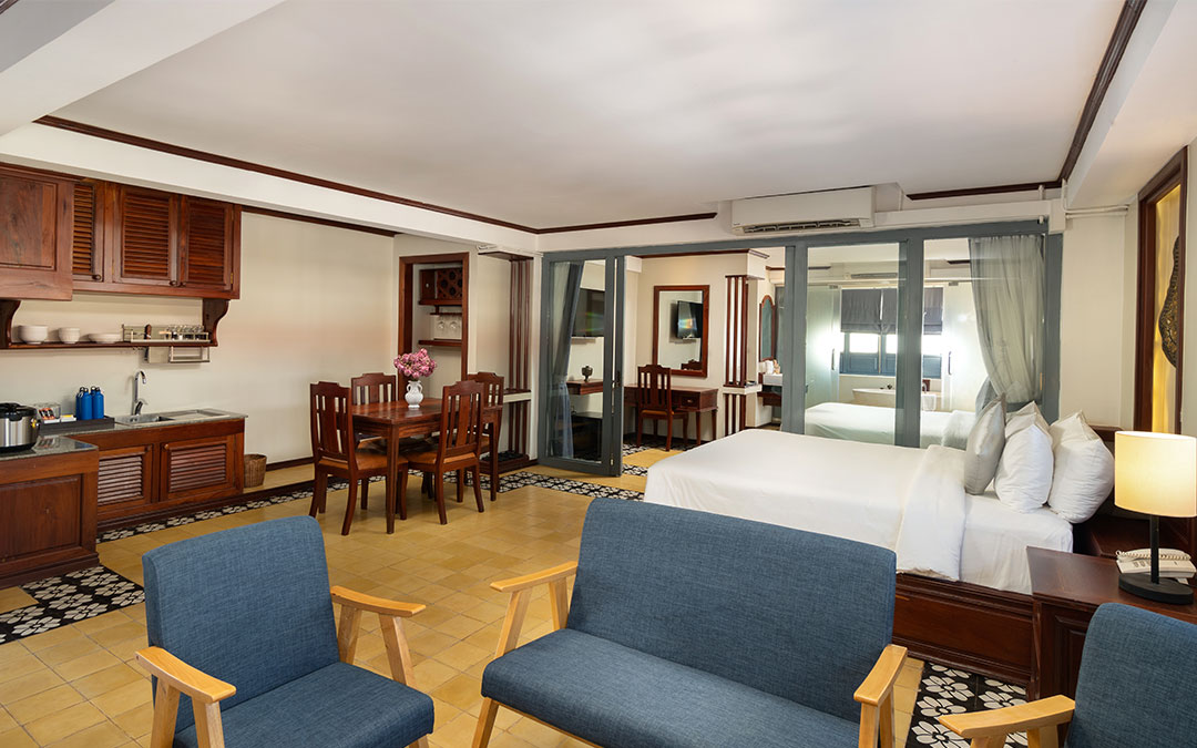 The Elephant Hotel in Siem Reap town is located behind Angkor High School